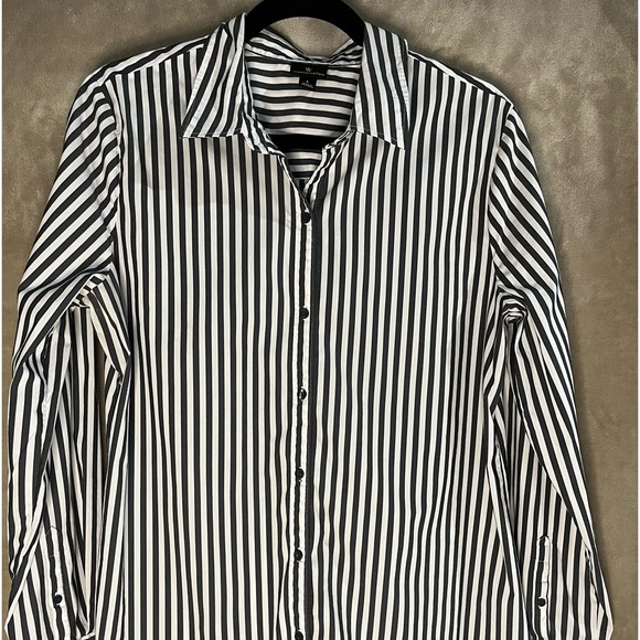 Worthington Tops - WORTHINGTON COLLARED CUFFED LONG SLEEVE SHIRT